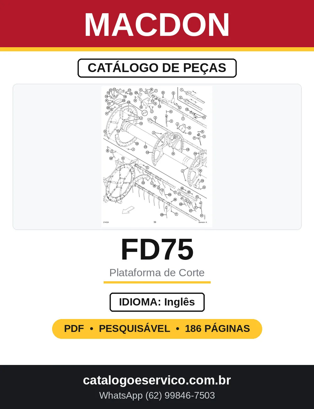 Catálogo de Peças MacDon FD75 FlexDraper (em inglês) — capa