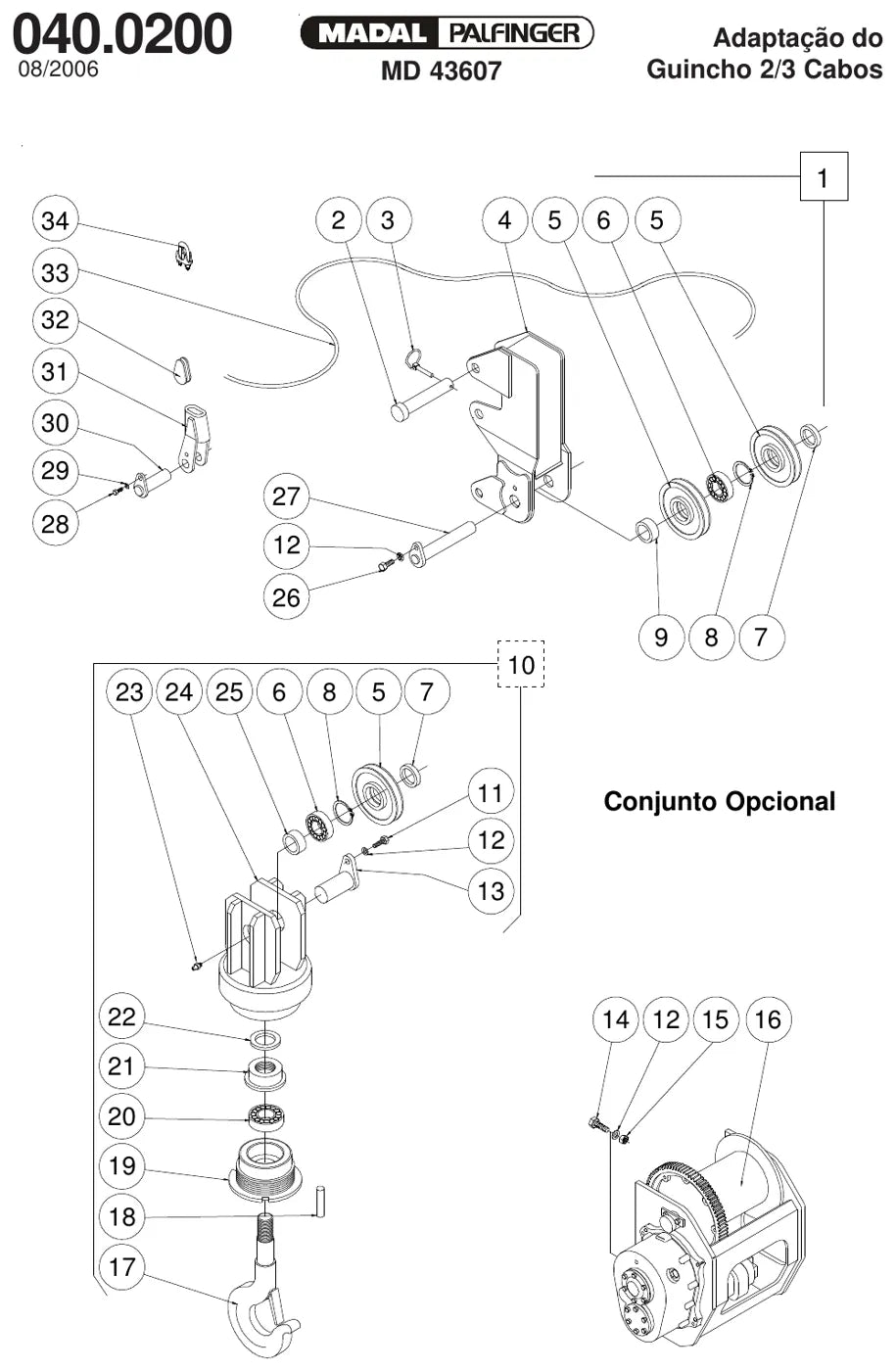 Catálogo de Peças Madal Palfinger MD 43607 e MD 43607S — Guindaste Articulado Munck — página 2 do documento
