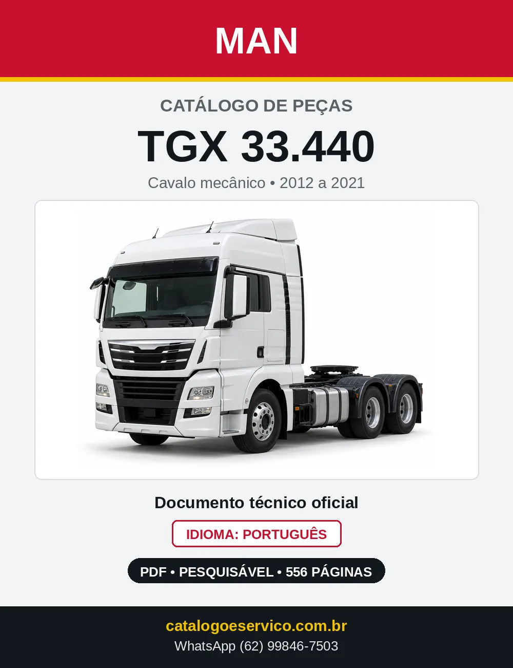 Catálogo de Peças MAN TGX 33.440 (2012 a 2021) — capa