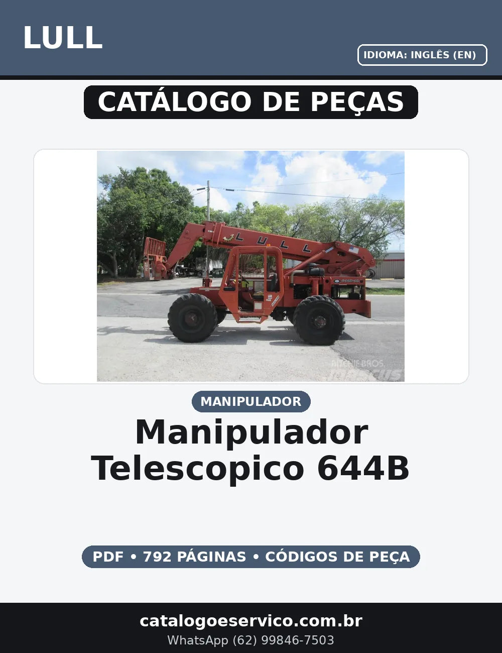 CATALOGO DE PEÇAS MANIPULADOR TELESCOPICO 644B, LULL — capa do catálogo de peças