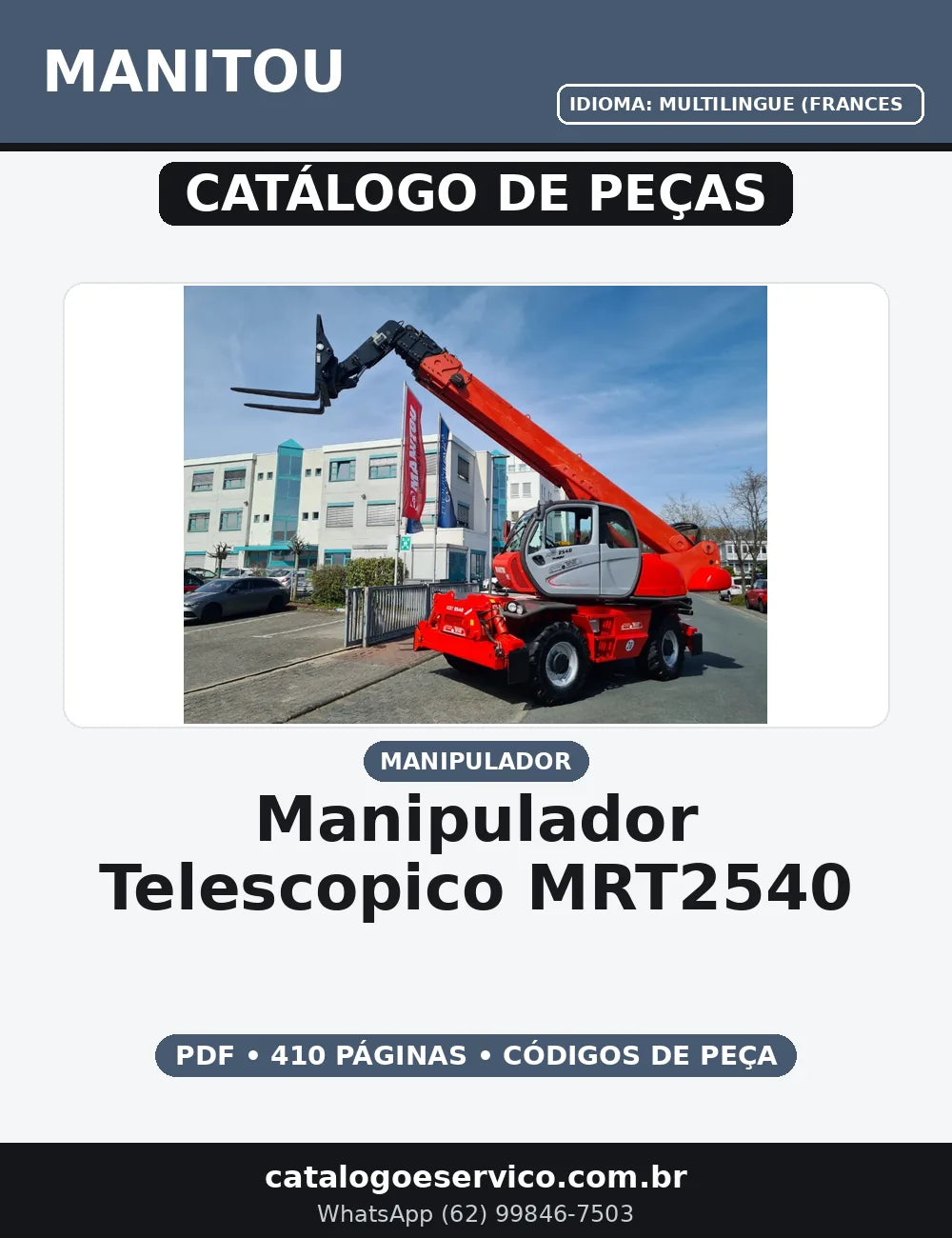 CATALOGO DE PEÇAS MANIPULADOR TELESCOPICO - MRT2540 MANITOU — capa do catálogo de peças