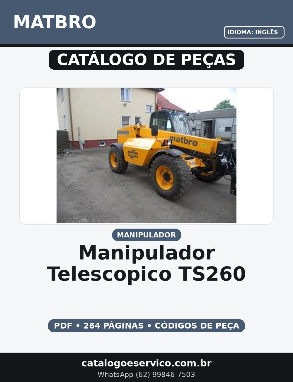 CATALOGO DE PEÇAS MANIPULADOR TELESCOPICO - TS260 MATBRO — capa do catálogo de peças