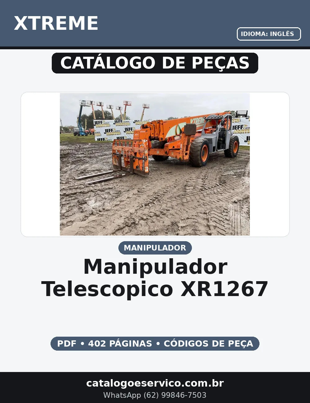 CATALOGO DE PEÇAS MANIPULADOR TELESCOPICO - XR1267 XTREME — capa do catálogo de peças