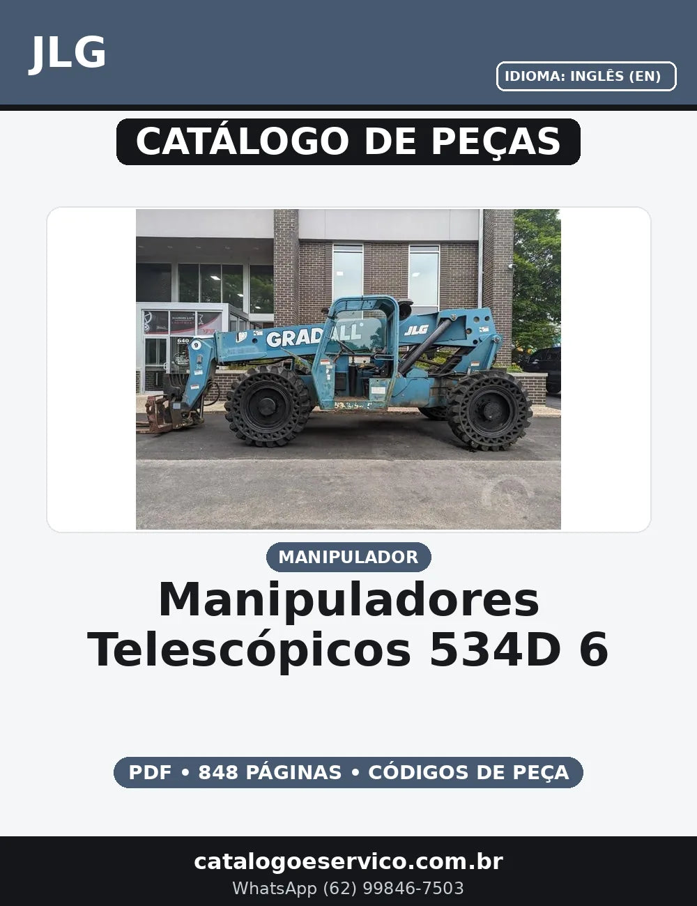 CATALOGO DE PEÇAS MANIPULADORES TELESCÓPICOS 534D-6 534D-6 TURBO JLG — capa do catálogo de peças