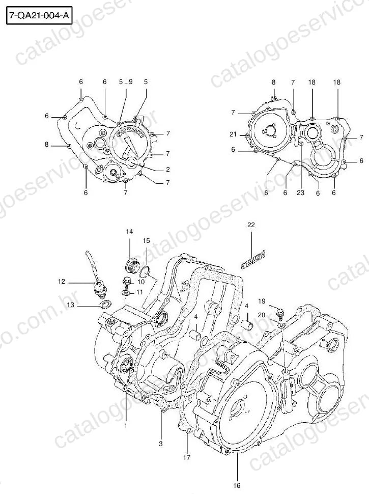 Vista explodida do Catálogo de Peças Massey Ferguson MF 250, 300, 400 e 500 — exemplo 1