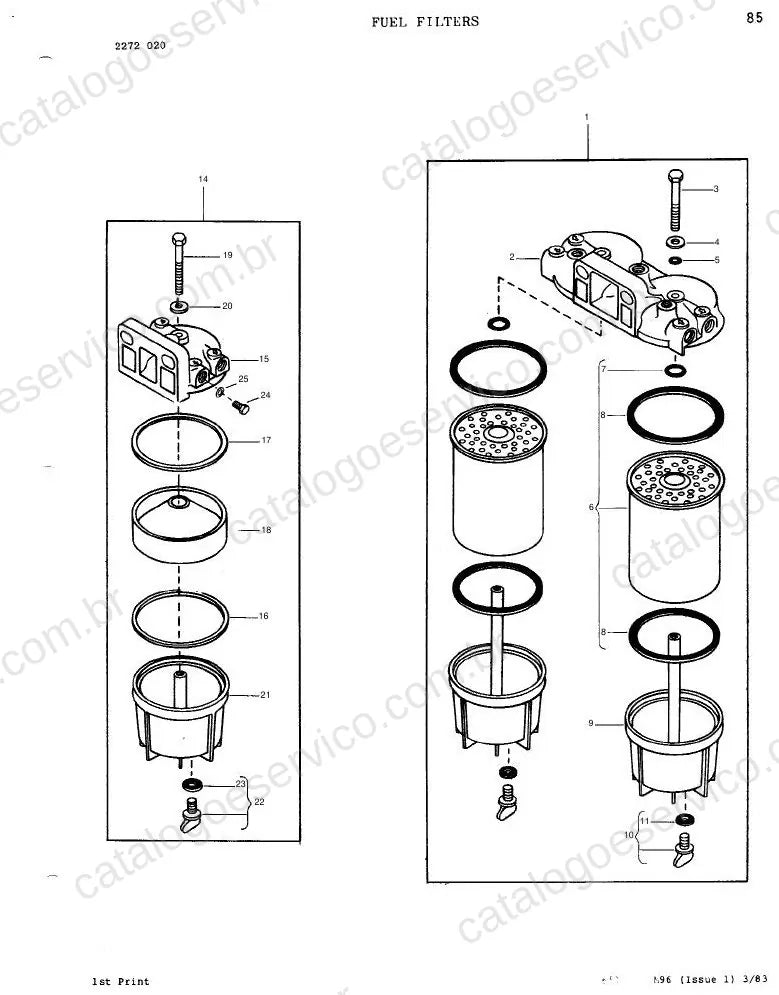 Vista explodida do Catálogo de Peças Massey Ferguson MF 2775/2805 — exemplo 2