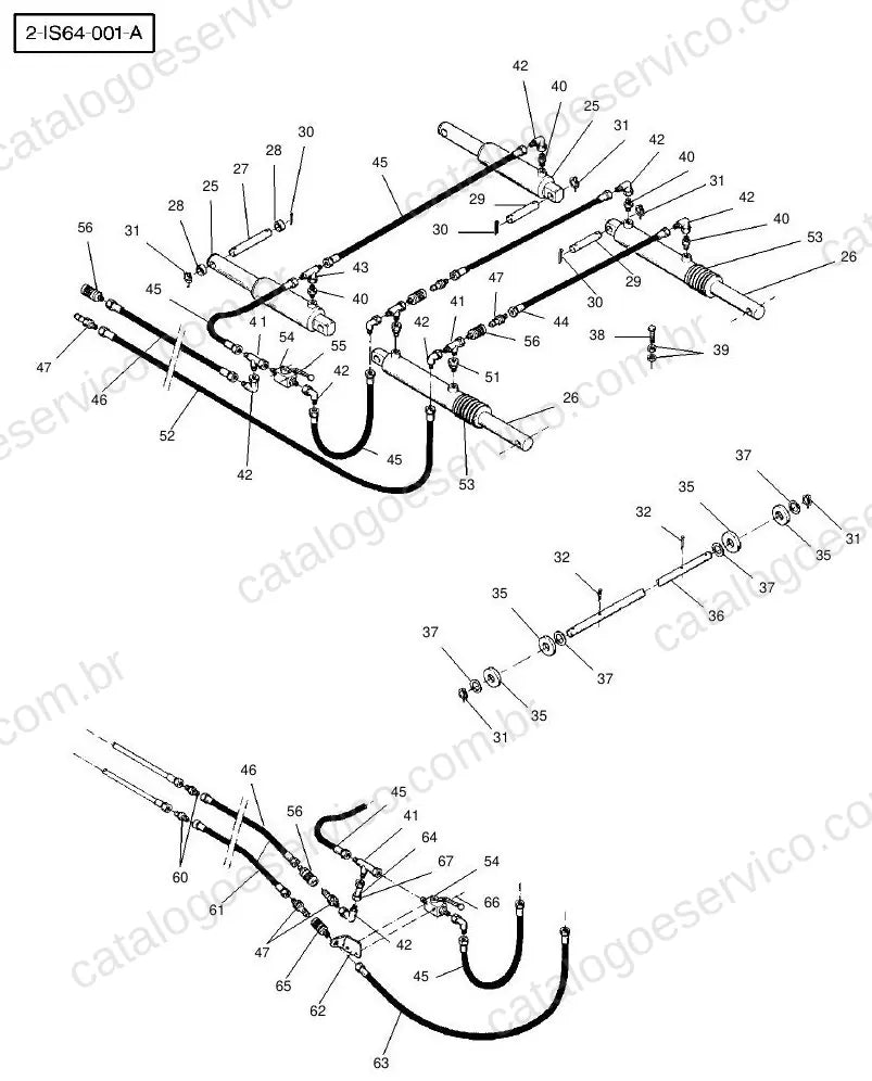 Vista explodida do Catálogo de Peças Massey Ferguson MF 5130/5150/5170 — exemplo 1