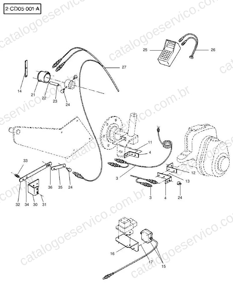 Vista explodida do Catálogo de Peças Massey Ferguson MF 5130/5150/5170 — exemplo 3