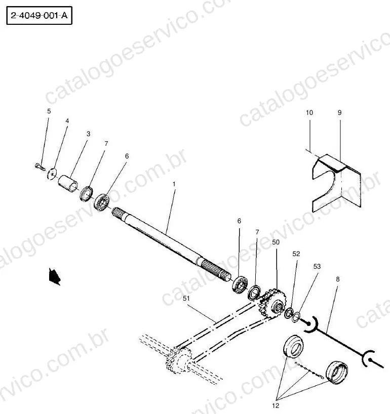 Vista explodida do Catálogo de Peças Massey Ferguson MF 5130/5150/5170 — exemplo 4