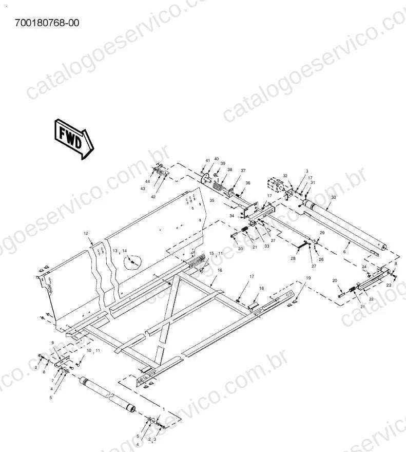 Vista explodida do Catálogo de Peças Massey Ferguson MF 5200 — exemplo 1