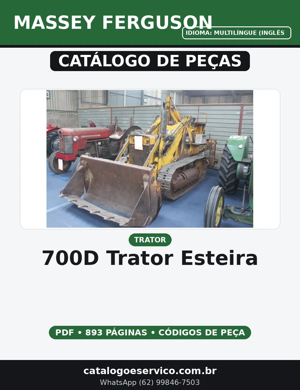 CATALOGO DE PEÇAS MASSEY FERGUSON - 700D - TRATOR ESTEIRA — capa do catálogo de peças