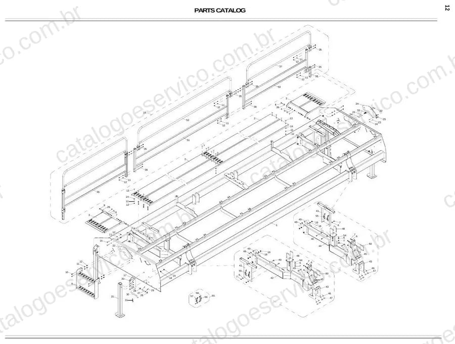 Vista explodida do Catálogo de Peças Massey Ferguson MF 709/711/712/713/715 — exemplo 1