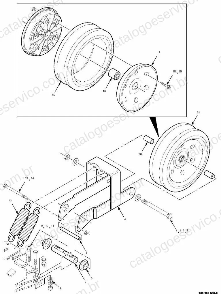 Vista explodida do Catálogo de Peças Massey Ferguson MF 8776/8792 — exemplo 3