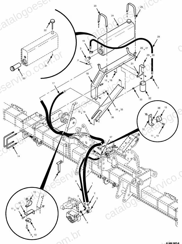 Vista explodida do Catálogo de Peças Massey Ferguson MF 8776/8792 — exemplo 4