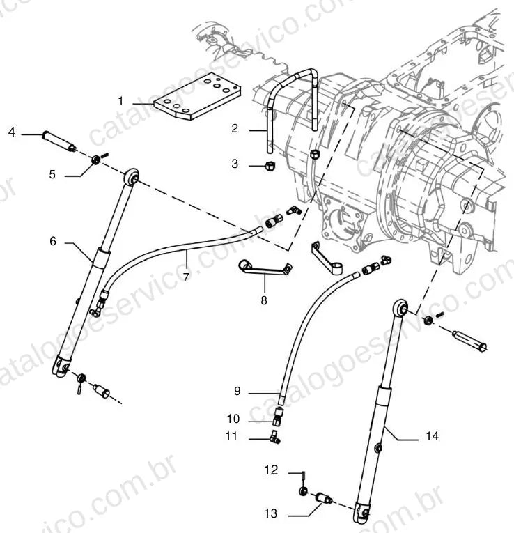 Vista explodida do Catálogo de Peças Massey Ferguson MF 900/904 (China) — exemplo 4