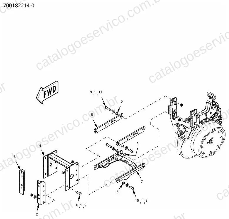 Vista explodida do Catálogo de Peças Massey Ferguson MF 9531 VER 24 linhas — exemplo 2