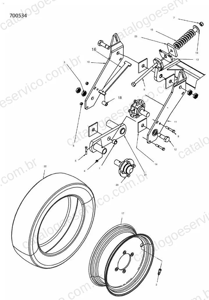 Vista explodida do Catálogo de Peças Massey Ferguson MF 9730 — exemplo 4