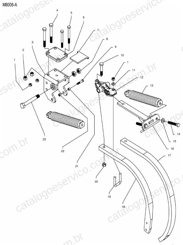 Vista explodida do Catálogo de Peças Massey Ferguson MF 9750-50/9750-60 — exemplo 4