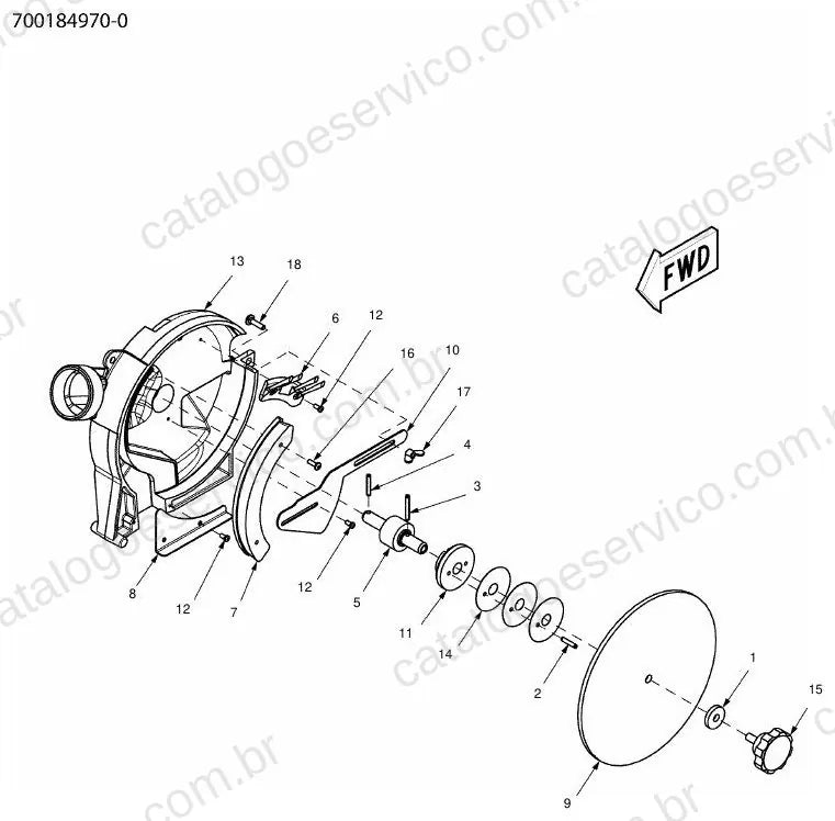 Vista explodida do Catálogo de Peças Massey Ferguson MF 9776/9792 — exemplo 3