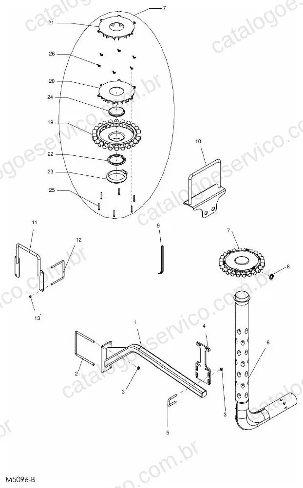 Vista explodida do Catálogo de Peças Massey Ferguson MF 9830/9850 — exemplo 3