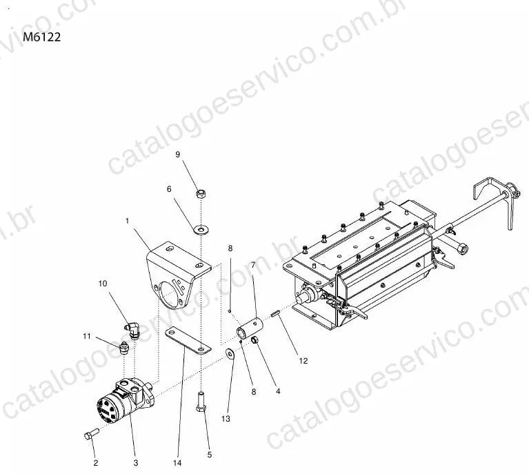 Vista explodida do Catálogo de Peças Massey Ferguson MF 9930 — exemplo 2