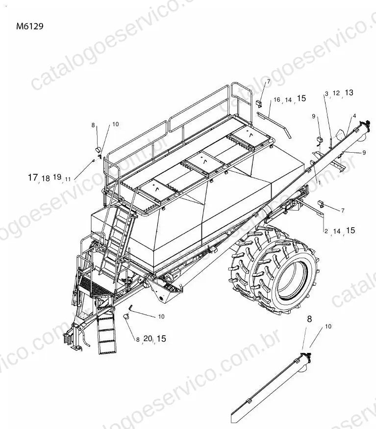 Vista explodida do Catálogo de Peças Massey Ferguson MF 9930 — exemplo 3