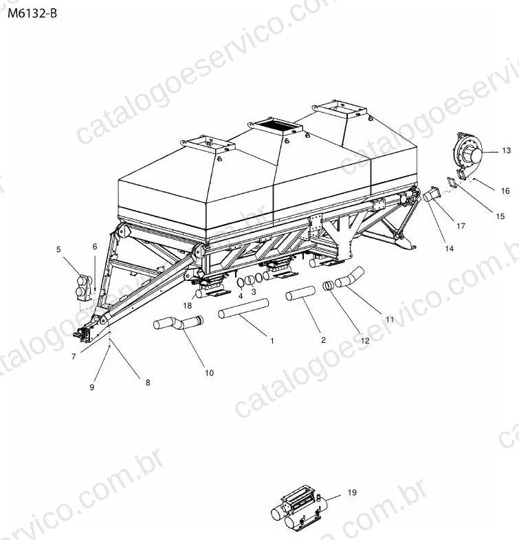 Vista explodida do Catálogo de Peças Massey Ferguson MF 9930 — exemplo 4