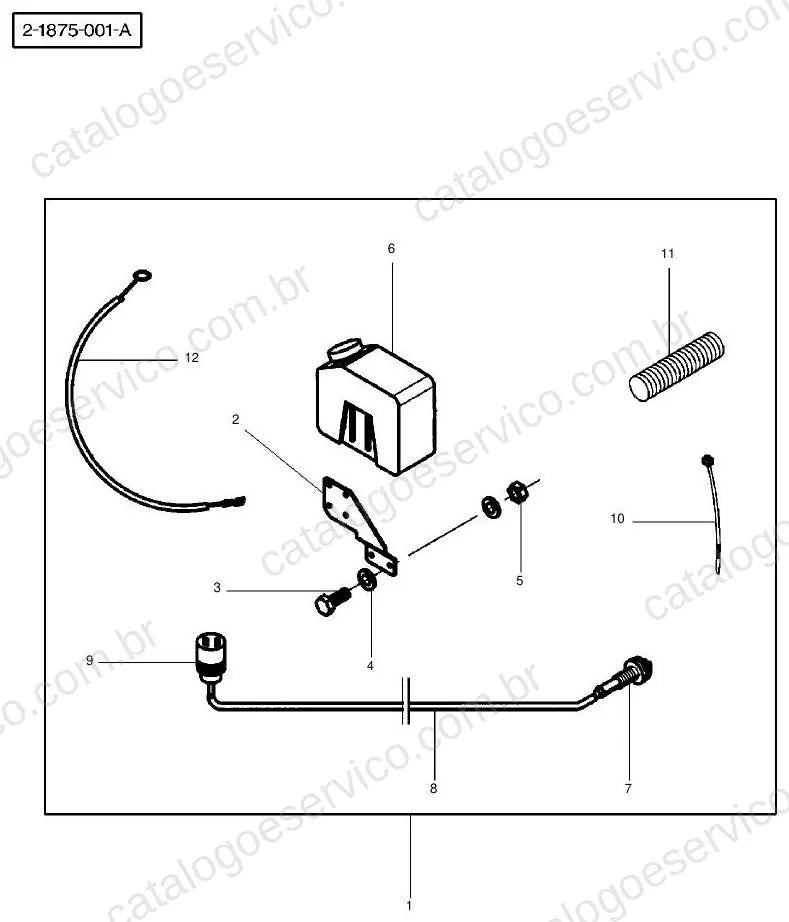 Vista explodida do Catálogo de Peças Massey Ferguson Cabine Mauser MF 1205 a 1260 — exemplo 2