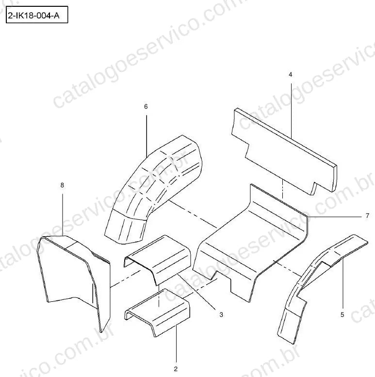 Vista explodida do Catálogo de Peças Massey Ferguson Cabine Mauser MF 1500 — exemplo 1