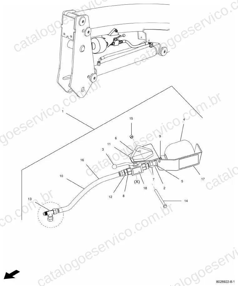 Vista explodida do Catálogo de Peças Massey Ferguson FL.3922X — exemplo 4
