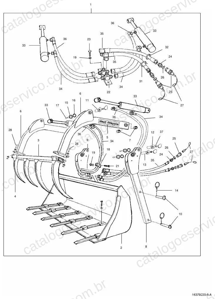 Vista explodida do Catálogo de Peças Massey Ferguson FL.5029 — exemplo 1
