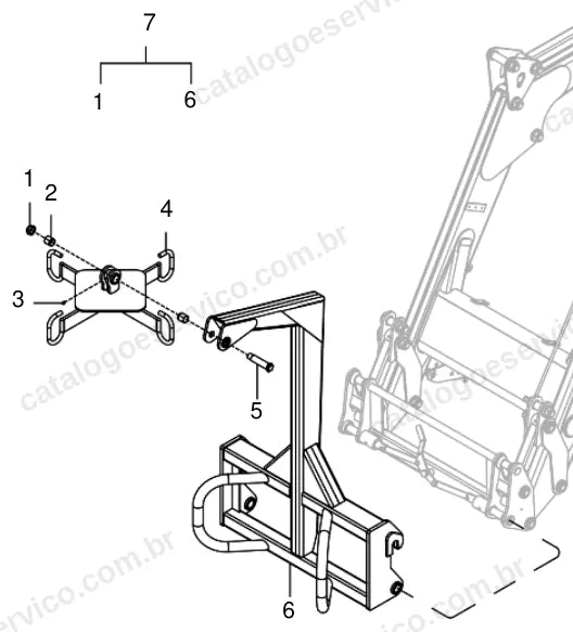 Vista explodida do catálogo de peças Massey Ferguson MF 1100 (Frontale 80) — figura 3