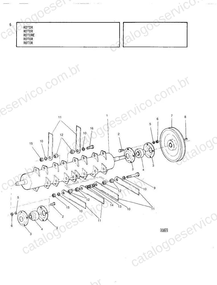 Vista explodida do Catálogo de Peças Massey Ferguson MF 118 Straw Chopper — exemplo 1
