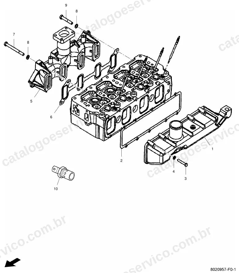 Vista explodida do catálogo de peças Massey Ferguson MF 2635 — figura 1