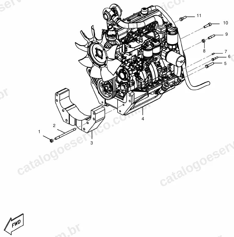 Vista explodida do catálogo de peças Massey Ferguson MF 2690 — figura 1