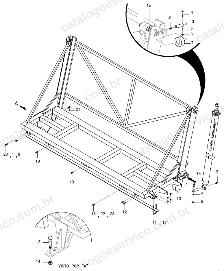 Vista explodida do catálogo de peças Massey Ferguson MF 3010T — figura 1