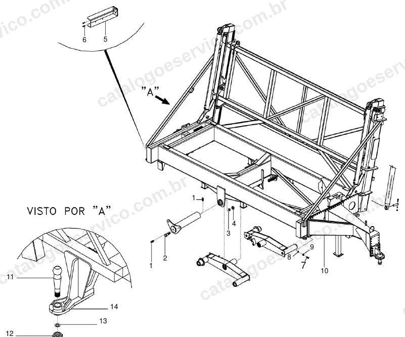 Vista explodida do catálogo de peças Massey Ferguson MF 3012 — figura 1