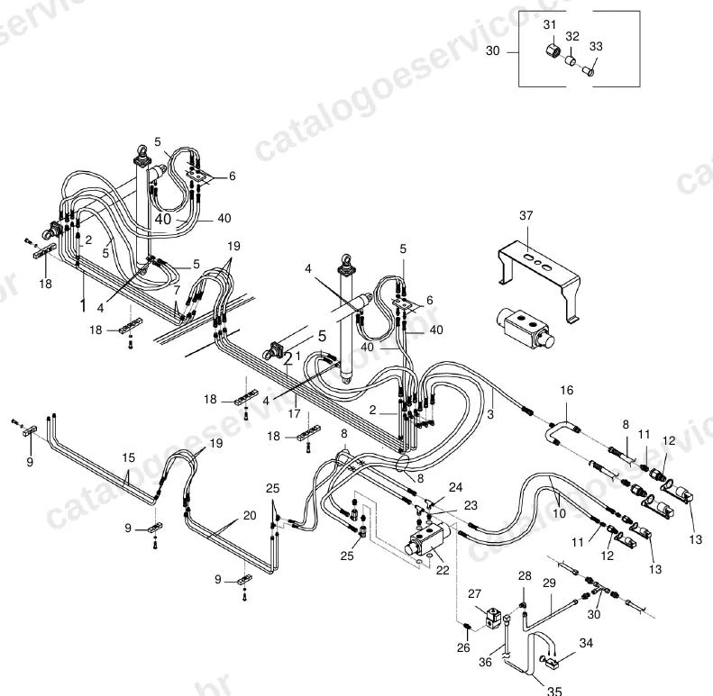 Vista explodida do catálogo de peças Massey Ferguson MF 3012 — figura 3