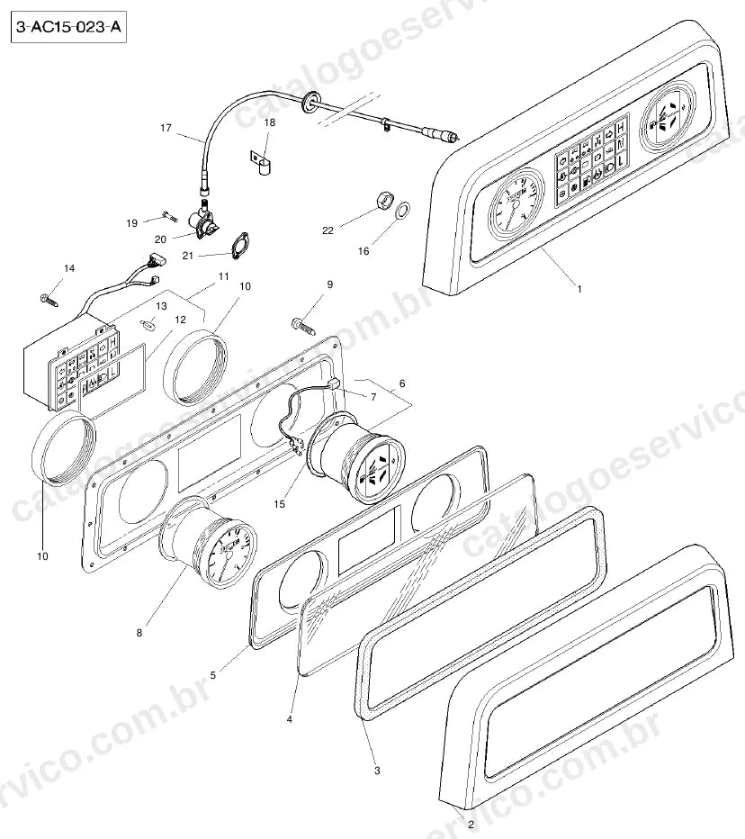 Vista explodida do catálogo de peças Massey Ferguson MF 390T — figura 4