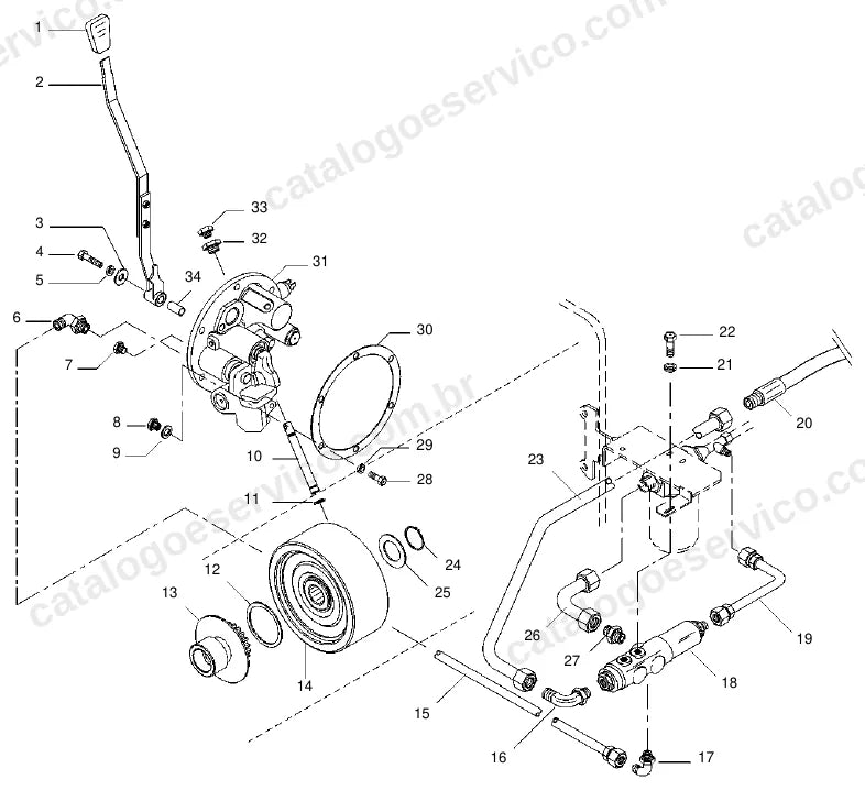 Vista explodida do catálogo de peças Massey Ferguson MF 591 — figura 4