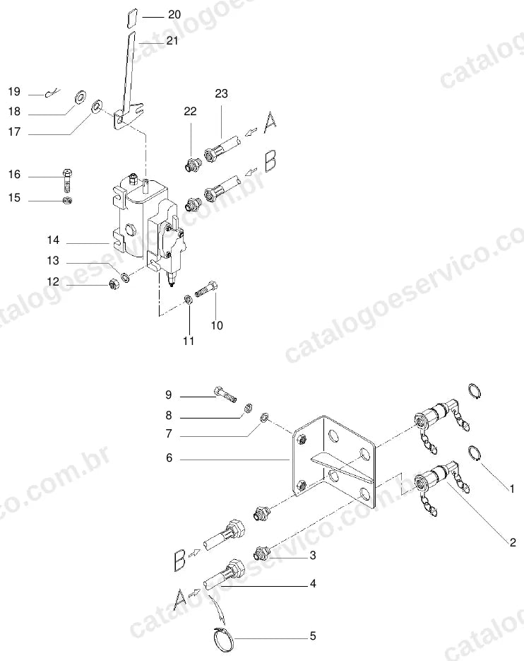 Vista explodida do catálogo de peças Massey Ferguson MF 630 Advanced — figura 3