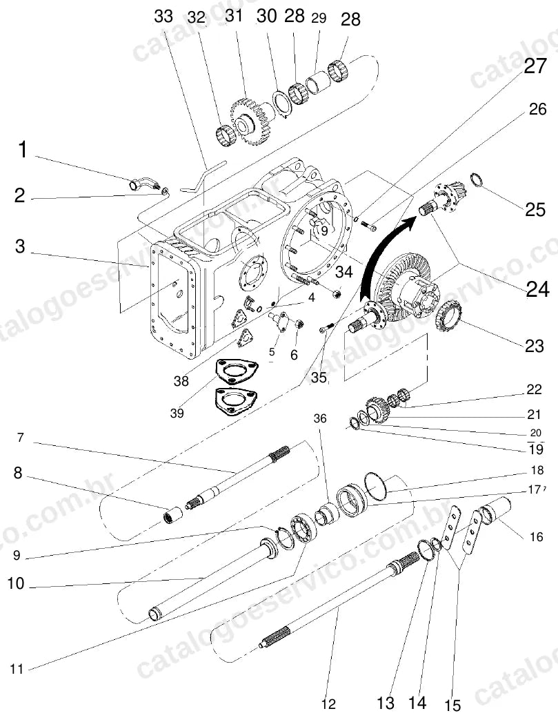 Vista explodida do catálogo de peças Massey Ferguson MF 630 — figura 4