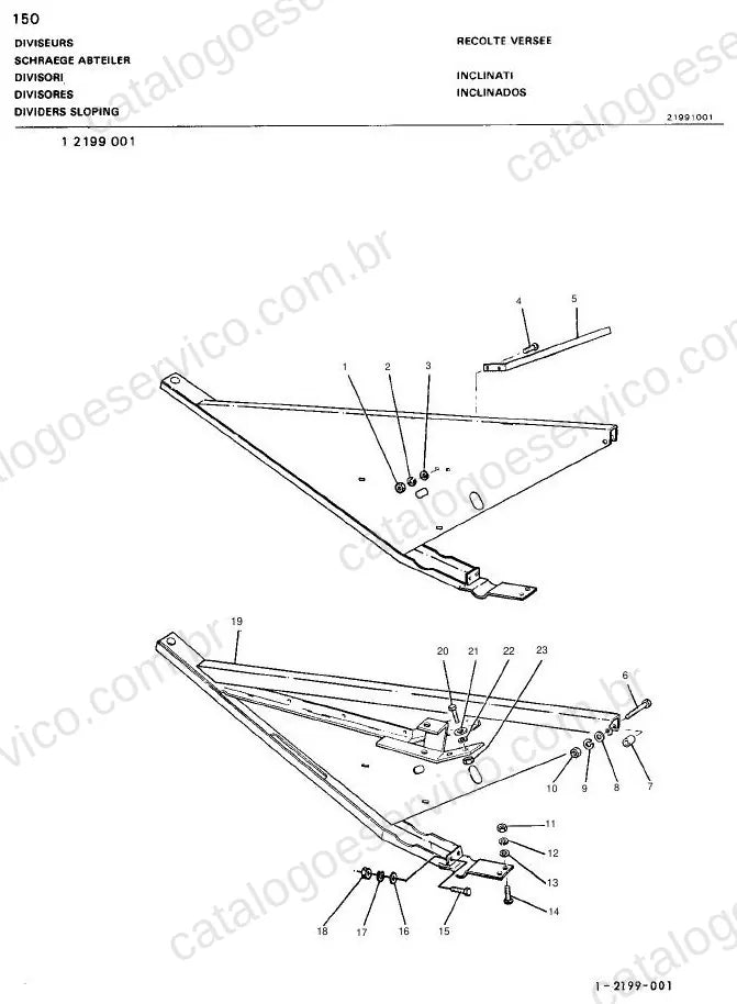 Vista explodida do Catálogo de Peças Massey Ferguson MF 660/665 — exemplo 1