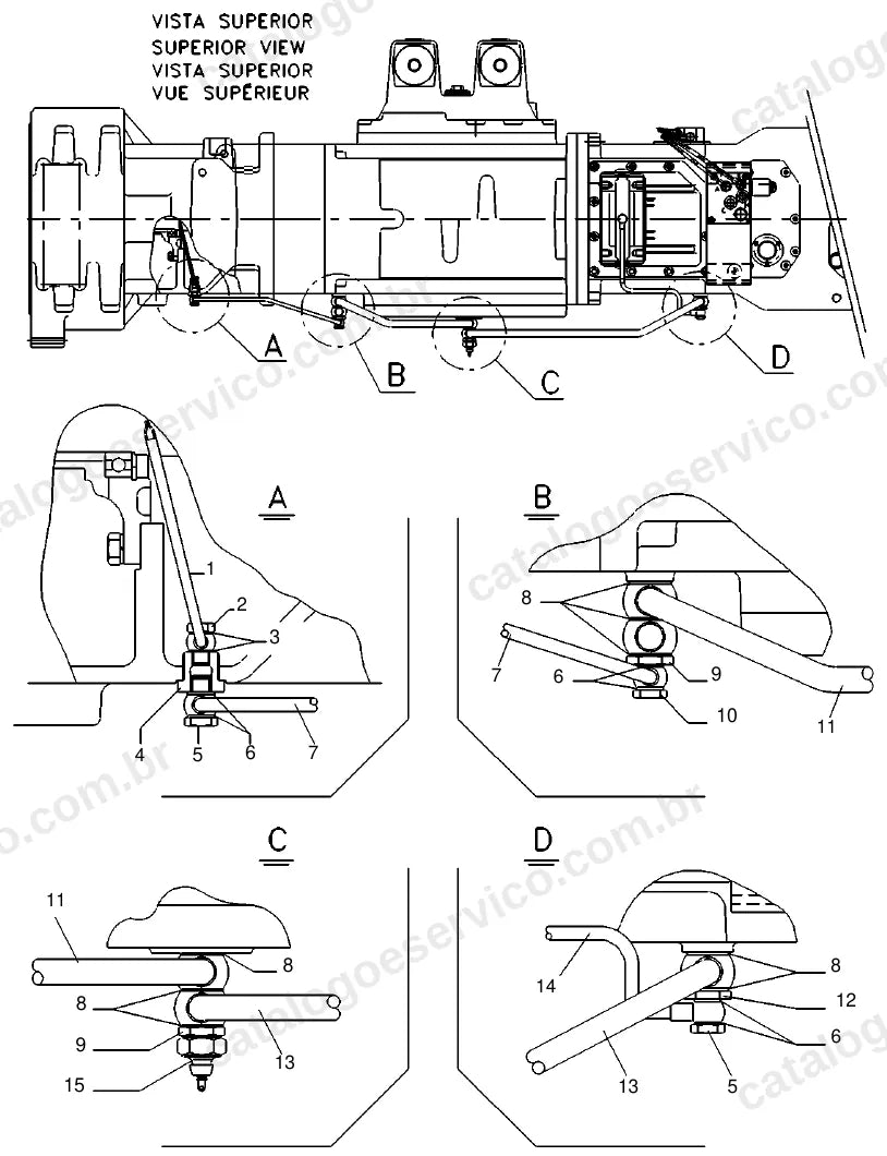 Vista explodida do catálogo de peças Massey Ferguson MF 7015 — figura 3