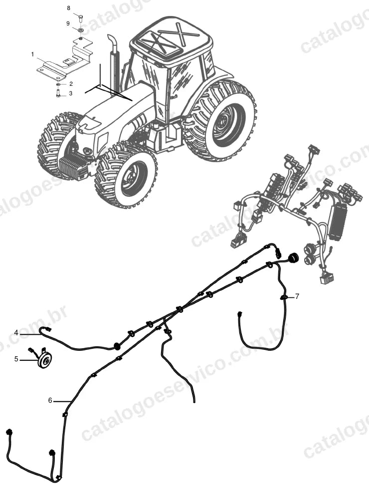 Vista explodida do catálogo de peças Massey Ferguson MF 7017 — figura 4