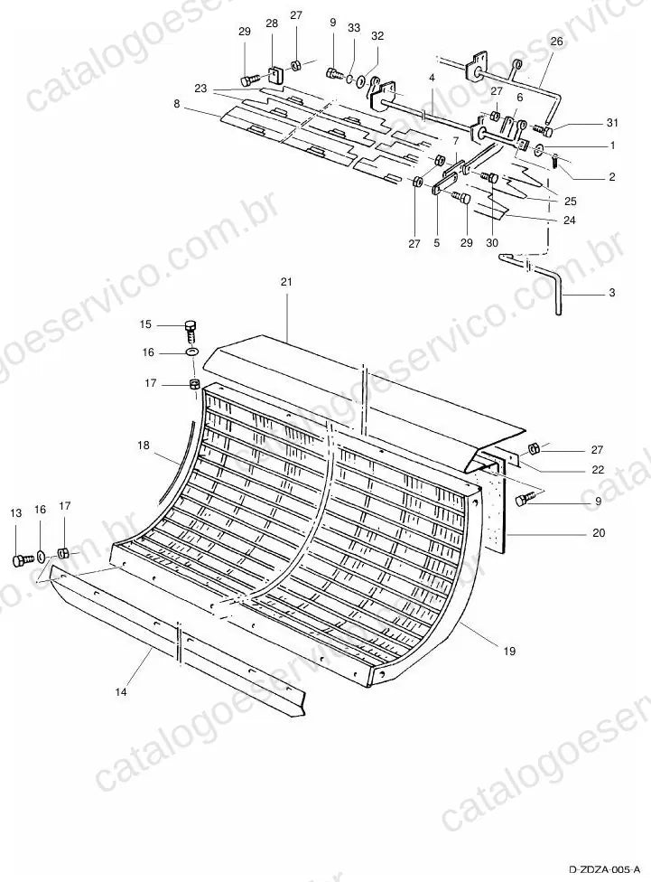 Vista explodida do Catálogo de Peças Massey Ferguson MF 7242 — exemplo 1