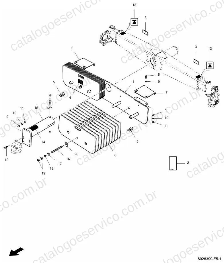 Vista explodida do Catálogo de Peças Massey Ferguson MF 7344 Activa — exemplo 1