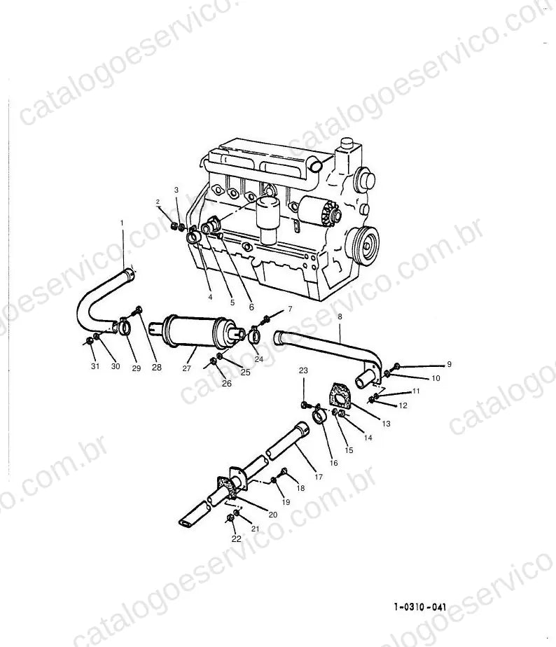 Vista explodida do Catálogo de Peças Massey Ferguson MF 810/815 — exemplo 1