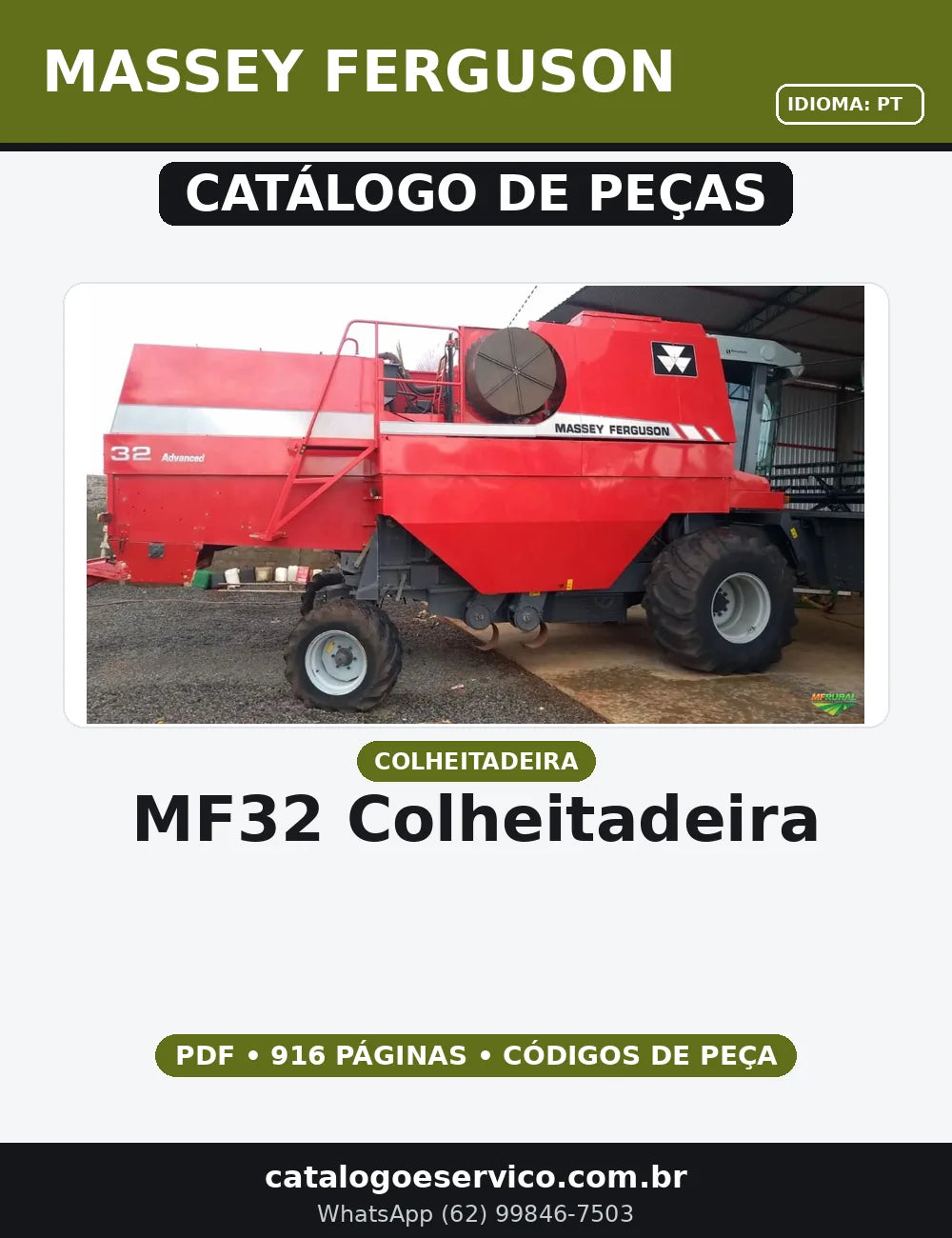 Catalogo De Peças MASSEY FERGUSON - MF32 - Colheitadeira — capa do catálogo de peças
