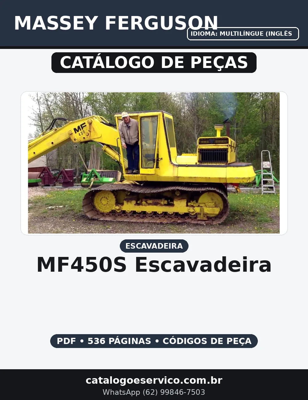 CATALOGO DE PEÇAS MASSEY FERGUSON - MF450S - ESCAVADEIRA — capa do catálogo de peças